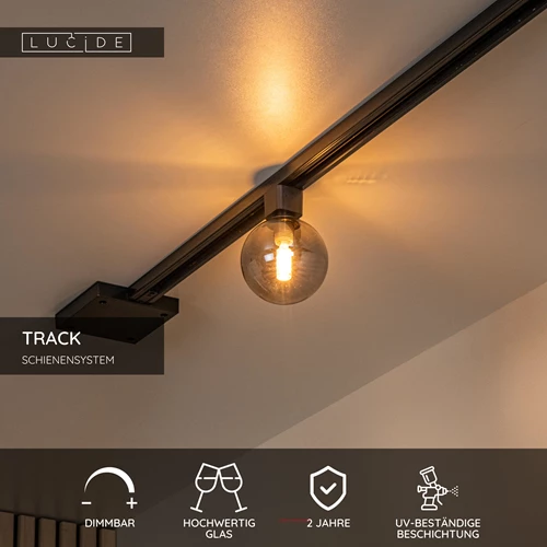 Lucide TRACK TYCHO Schienenstrahler - 1-Phasen Stromschiene / Schienensystem - 1xG9 - Smoke(Verlängerung) - USP